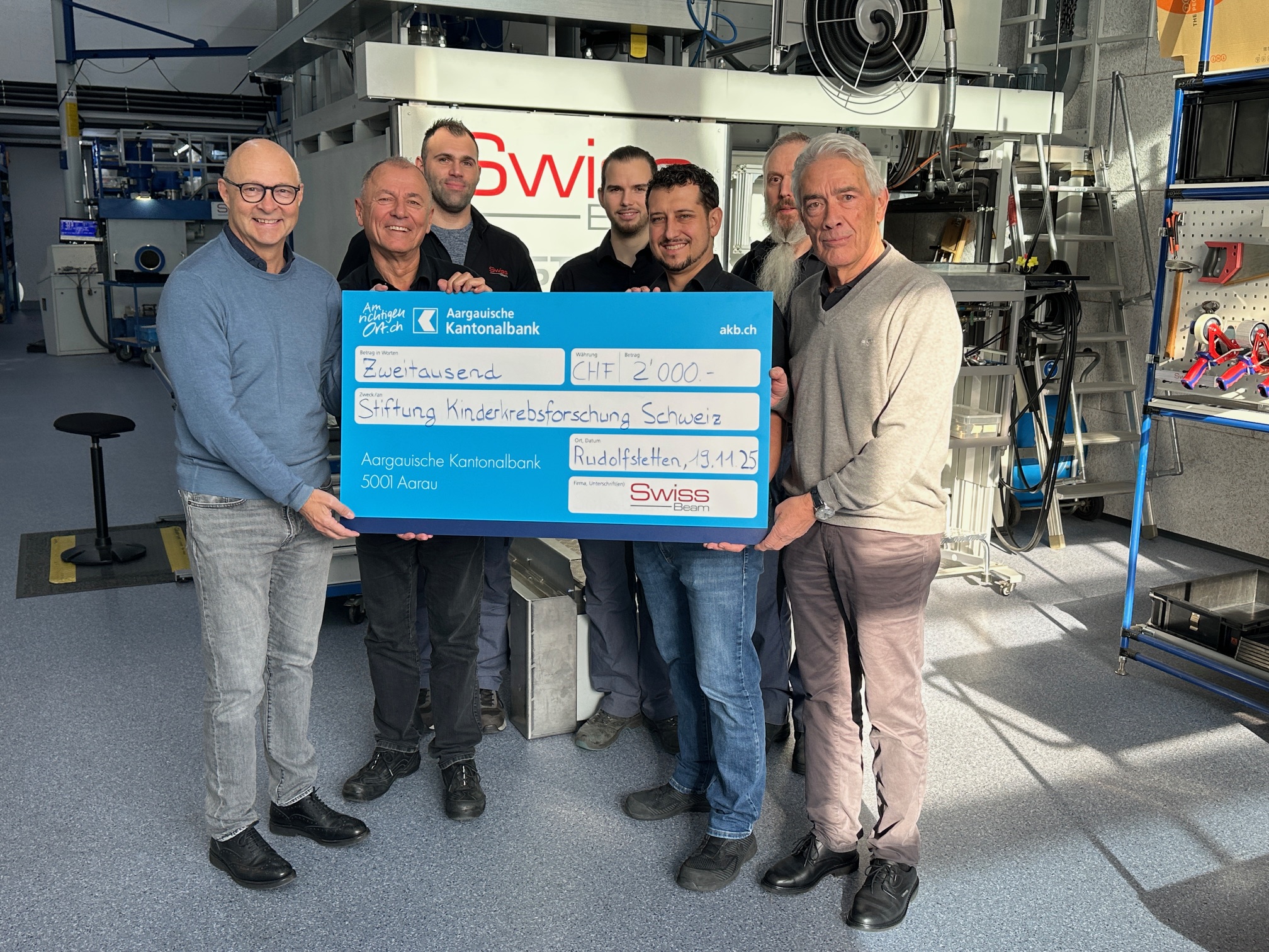 Swissbeam spendet für Kinderkrebsforschung Schweiz